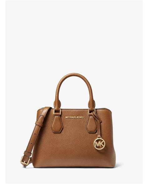 michael michael kors camille small pebbled leather satchel